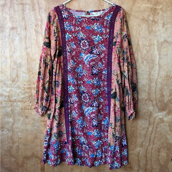 NWT Matilda Jane Lovely Menagerie Patchwork Boho Floral Tunic Long Sleeve Dress - Picture 2 of 15